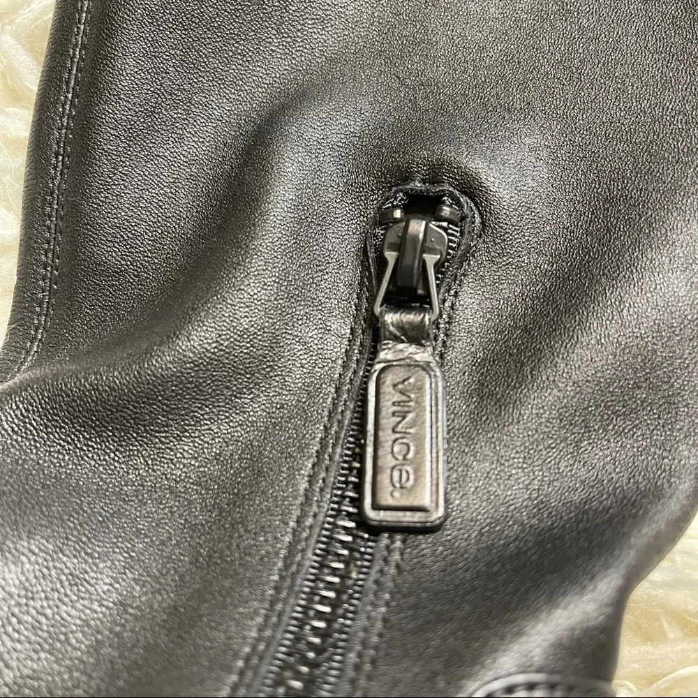 Vince Cabria Black Leather Over The Knee Boots Size 7